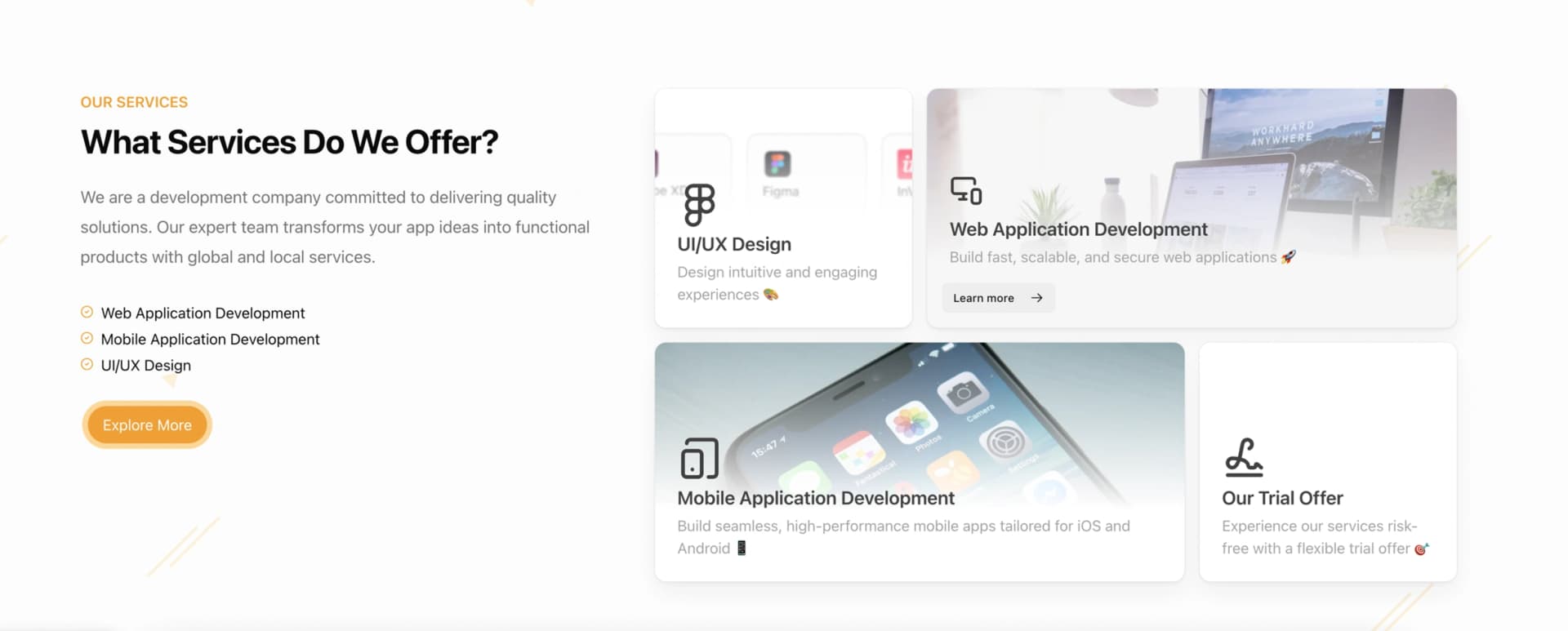 BentoGrid Showcase on atWare Vietnam Website