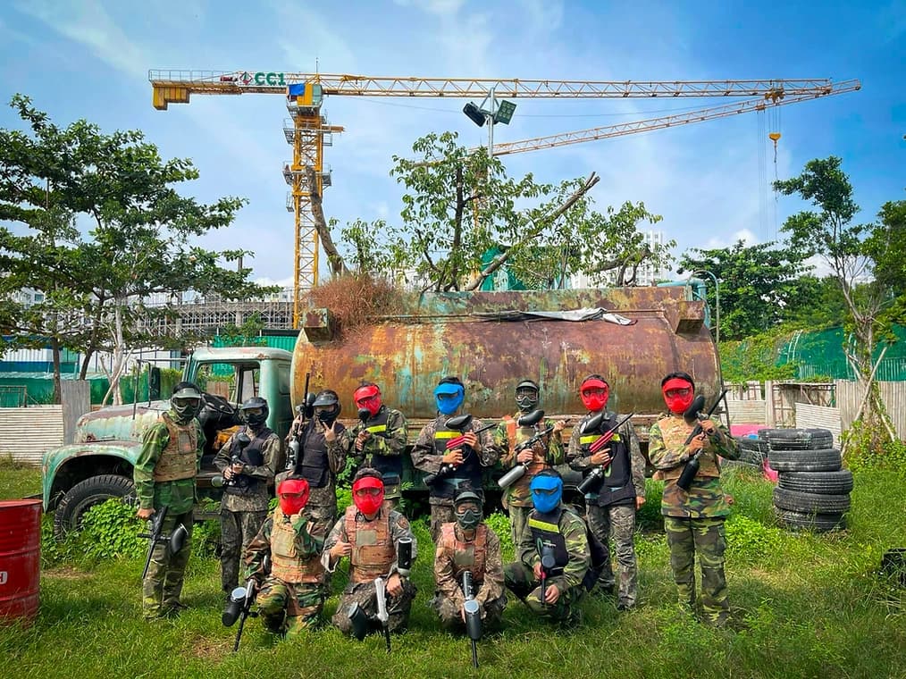 Paint ball shooting at Phu Tho Stadium