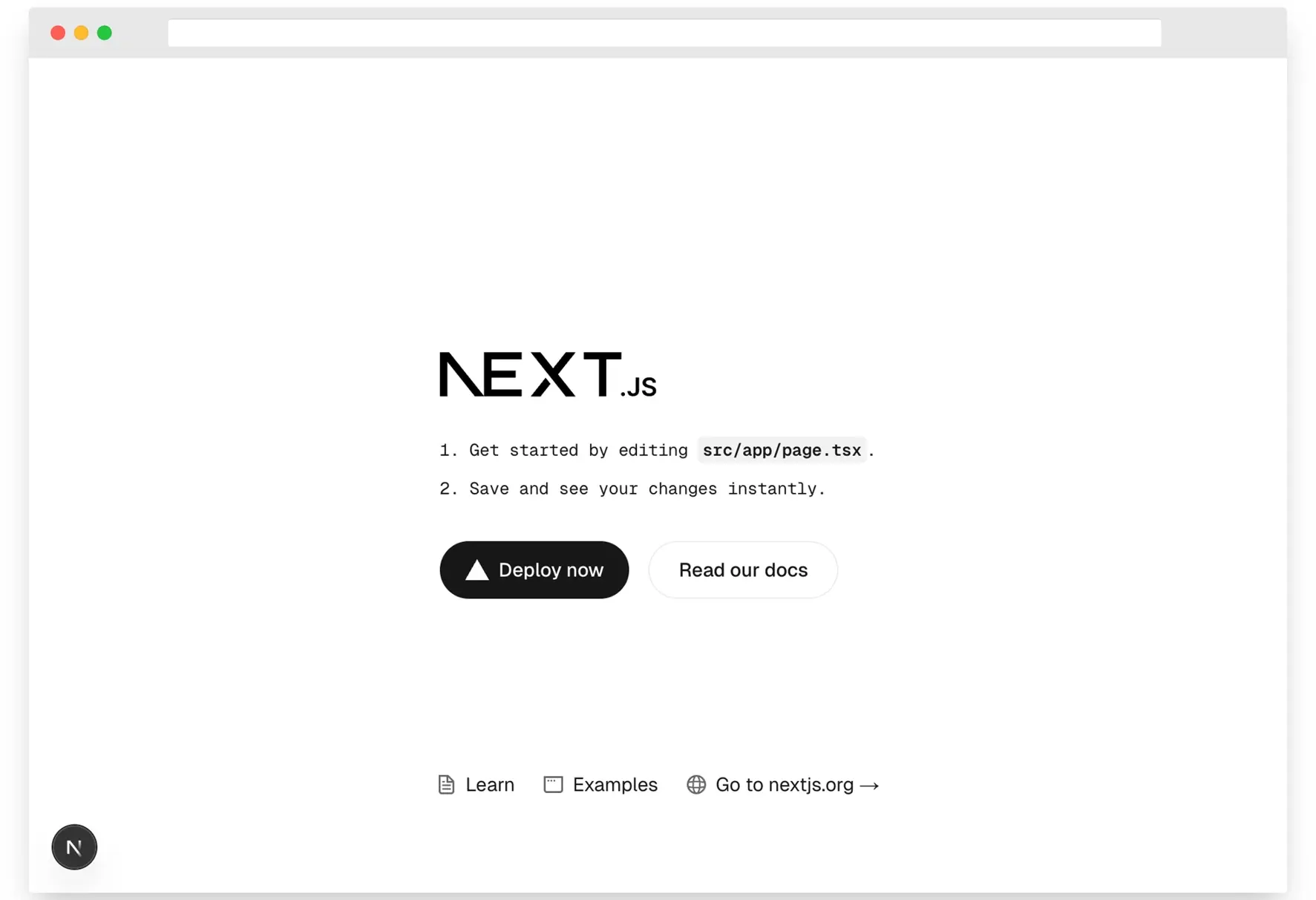 Next.js Development Server Running at Localhost 3000