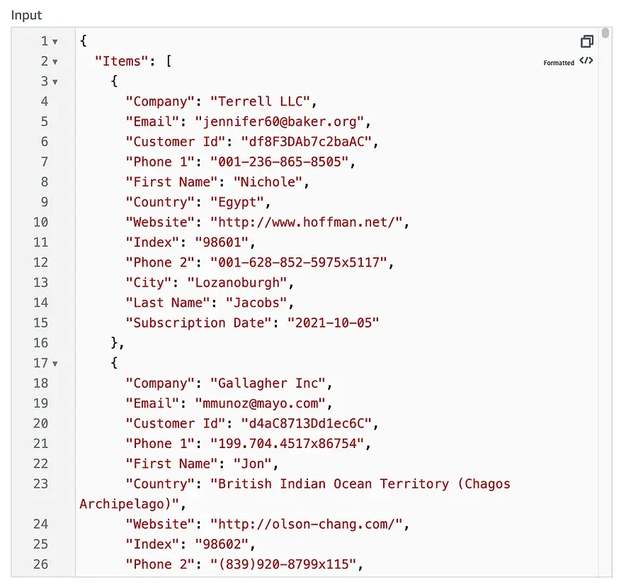 csv data input